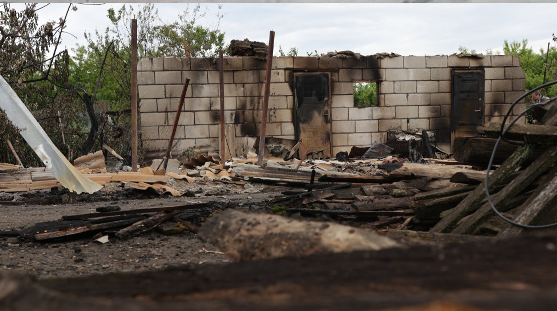 Жилой дом в Грайворонском округе, разрушенный в результате атаки ДРГ